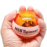 NSD Power Lit Spinner Gyroscopic Wrist and Forearm Exerciser Featuring LED Light, Amber