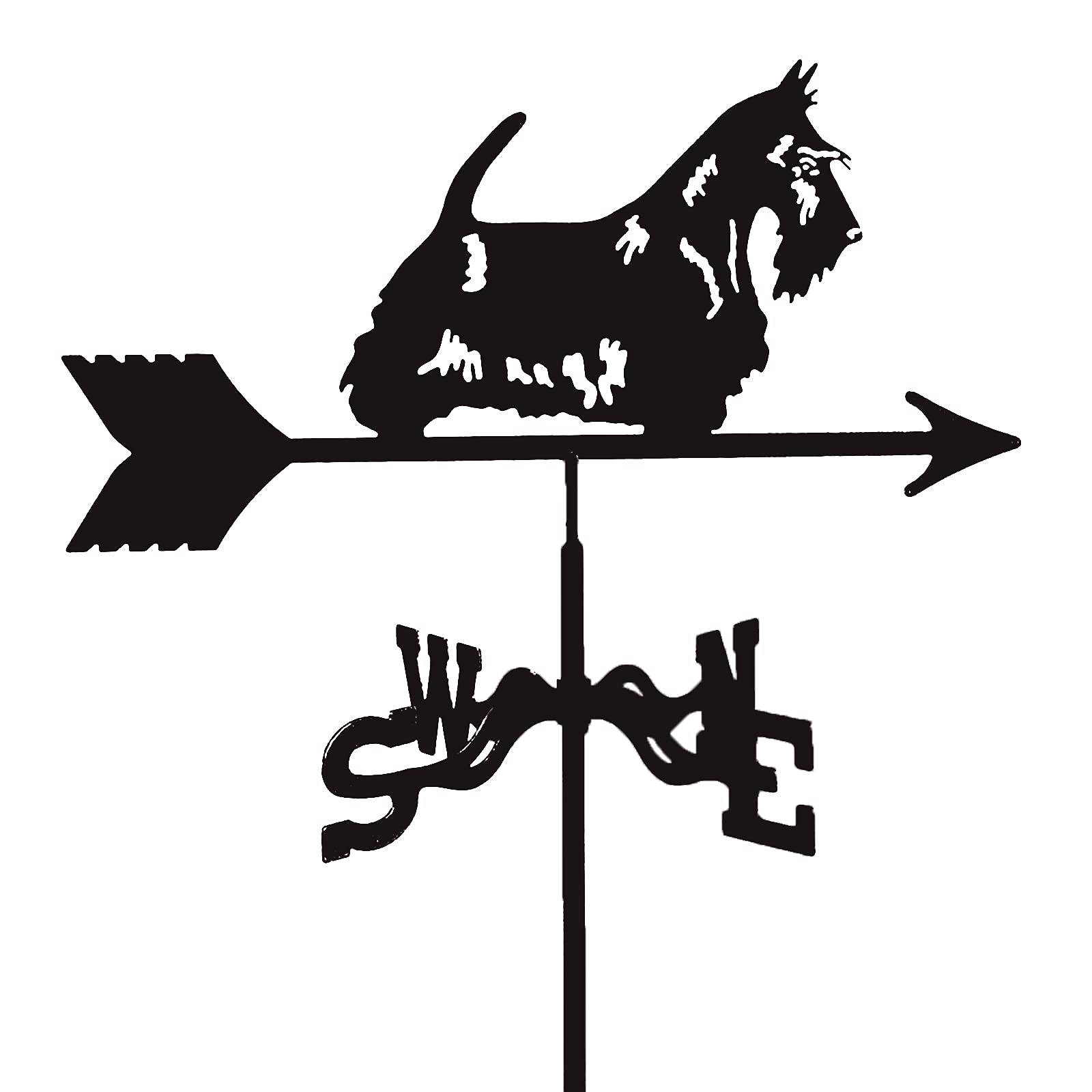 TAXXII Decoration Weathervane Windblown Metal Outdoor courtyard weather vane wrought iron with Wind Direction Indicator, Bracket Vane Weathercock, Measuring Tool Gar
