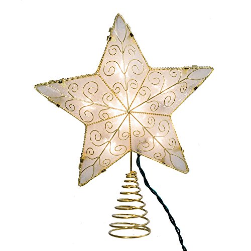 Estrella para árbol de Navidad Kurt Adler dorada con 10 luces de reflejo 3