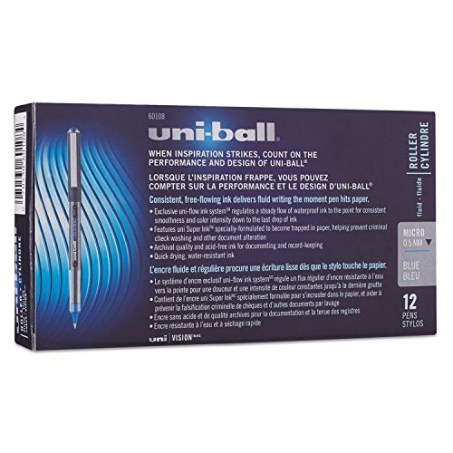 uni-ball 60108 Vision Roller Ball Stick Azul Tinta x12 miniatura 5