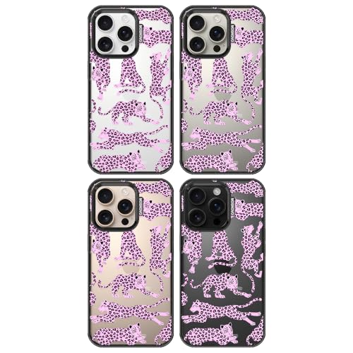 MOSNOVO Case for iPhone 16 Pro, [10ft 4X Military-Grade Drop Protection] Durable & Shockproof Phone Case Cover Design for iPhone 16 Pro - Pink Leopard - Clear Black by MOSNOVO - Used condition - Image 3