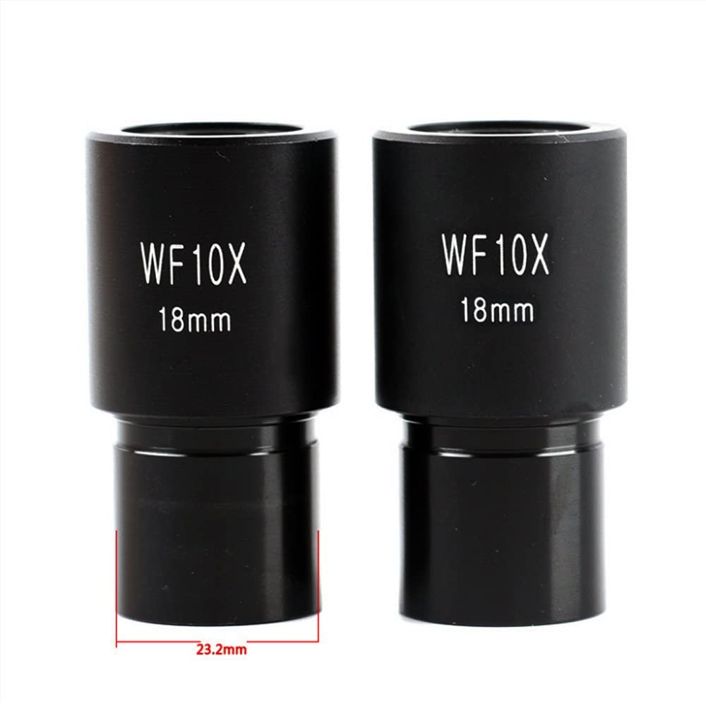 Microscope 2PCS Microscope Wide Angle Eyepiece WF5X WF10X WF16X WF20X WF25X WF30X Interface 23.2mm for Biological Microscope(WF10X)