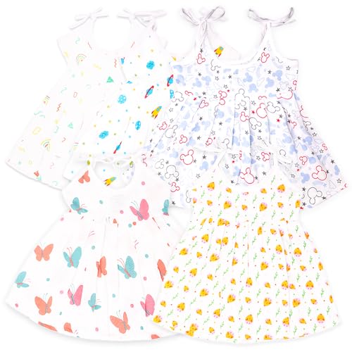 Image of Kidbea Baby-Girl's Cotton Classic Mini FR RA CC BU SP MI 36 PO5 Pack of 5 Frock A