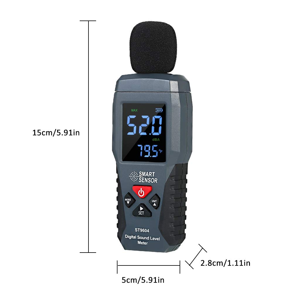 Sonometro Mini Sonómetro Digital Display medidor de Ruido Instrumento de medición acústica Decibel Tester 30-130dBA