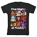 Five Nights at Freddy's Character Squares Boys Youth T-Shirt Licensed FNAF (Medium) Black