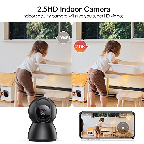Menggood Indoor Security Camera, 2.5K Cameras For Home Security, 2.4/5Ghz Wifi Smart Pet Camera, Baby Monitor With Two-Way Audio,Night Vision,Motion Detection,Compatible With Alexa & Google Assistant #TOP4
