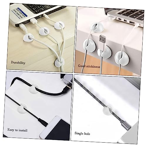NUOBESTY 10pcs Clips Adhesivos para Cable Multipropósito para Organización de Escritorio y Hogar, Soporte Flexible para Cables, Gestión Versátil de Cables miniatura 3