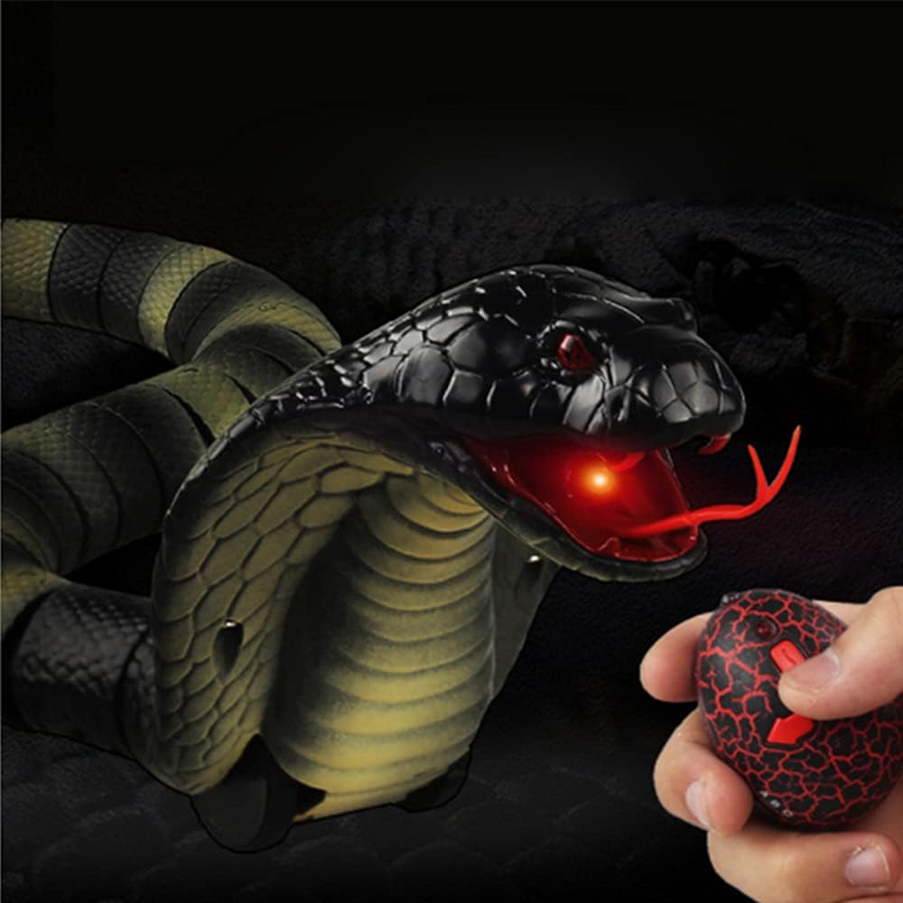 FANFX Remote Control Naja Snake Toy Electric Snake Toy for Kids RC Snake Toys for Cats Rechargeable Realistic Cobra Snakes for Pranks (Gray Black) - Image 4