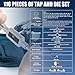 Anfrere 116pcs Tap and Die Set in SAE & Metric Sizes, Standard Tap Set and Die Tool Set for Threading and Rethreading Internal and External Threads, M3-M18 Thread Repair Kit