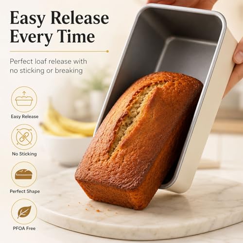 2 Pack 9x5 Inch Loaf Pan, Heavy Duty Nonstick Bread Pans for Baking - Image 2