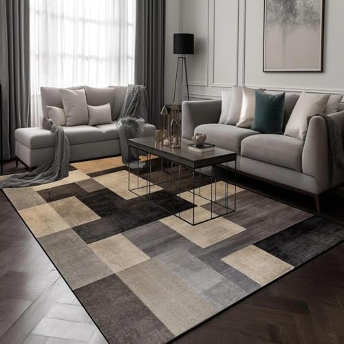 Tapis géométrique lavable et doux pour salon moderne - 2