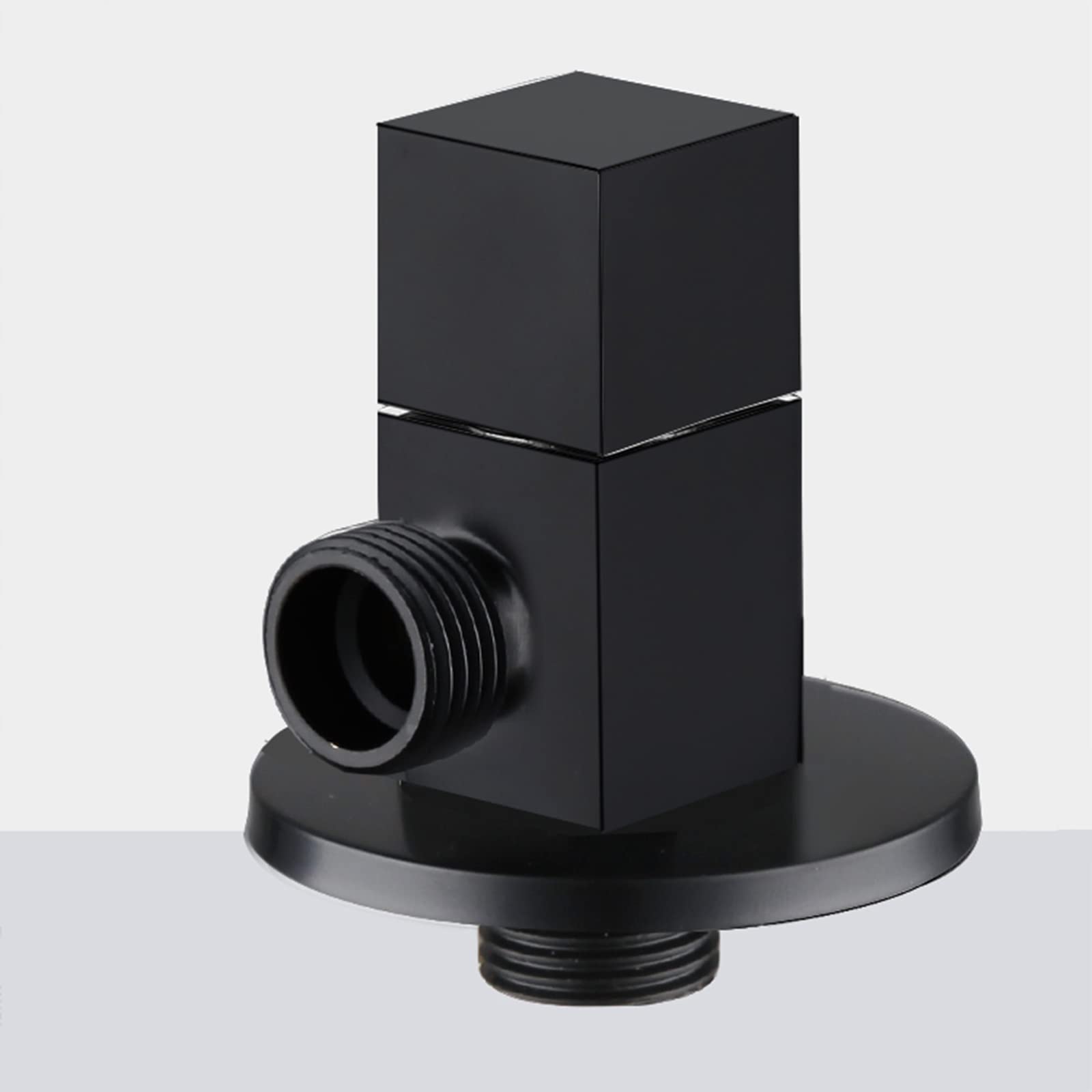 Vanne d'arrêt 1/2 en laiton noir mat au design carré premium pour votre évier