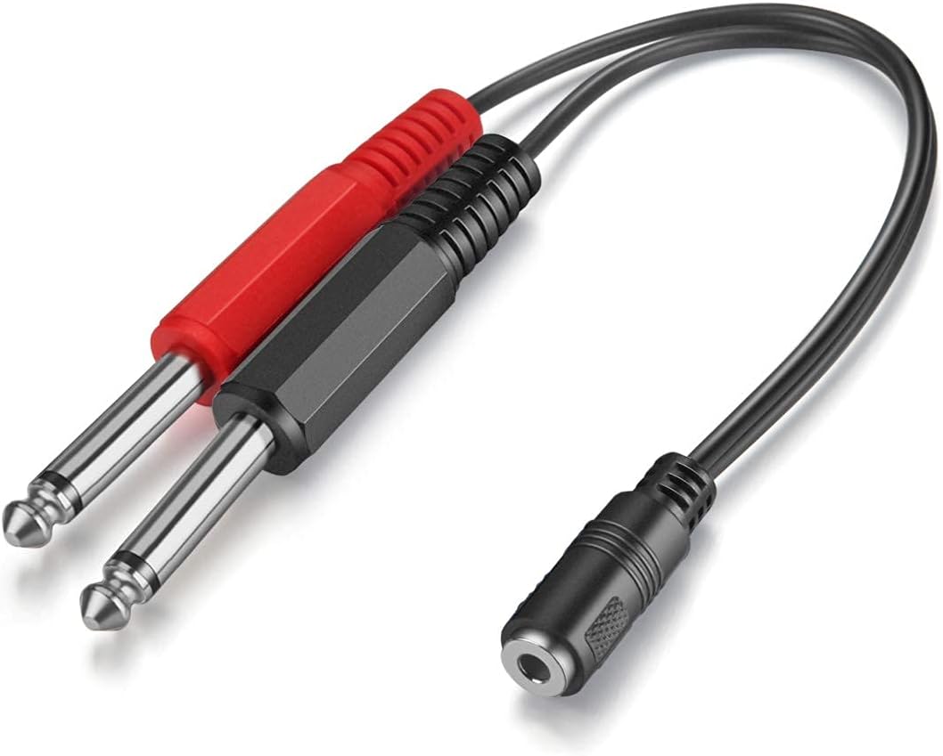 Crazy Deals URWOOW 3.5mm 1/8” Female TRS Stereo to Dual 6.35mm 1/4” Mono TS Male Adapter Converter Y Splitter Cable 8 inch Super Big Clearance! URWOOW 3.5mm 1/8” Female TRS Stereo to Dual 6.35mm 1/4” Mono TS Male Adapter Converter Y Splitter Cable 8 inch