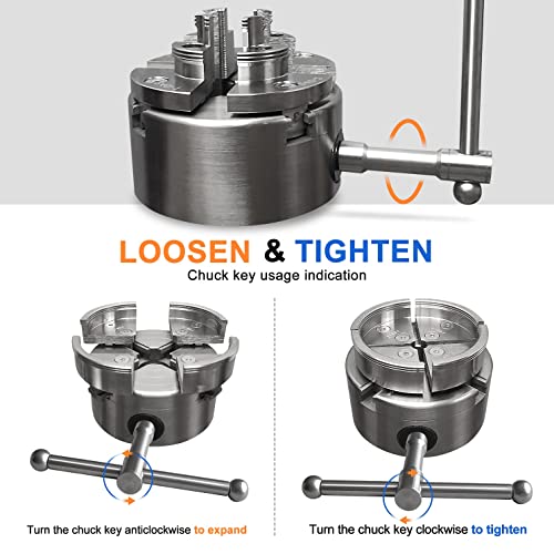 4 Inch Wood Lathe Chuck Set 1" X 8 Tpi, Self Centering 4 Jaw Wood Turning Chuck 5Pc (4 Jaw Chuck Set 5Pc) #TOP3