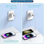 iPhone 16/15 Charger Block, 2Pack 20W Dual Port PD Fast USB C Wall Charger Adapter + USB A Quick Charging Brick Plug Compatible with iPhone 16/15/14/13/12/11/Pro Max/Plus/XS/XR/X,iPad,AirPods and More - Image 3