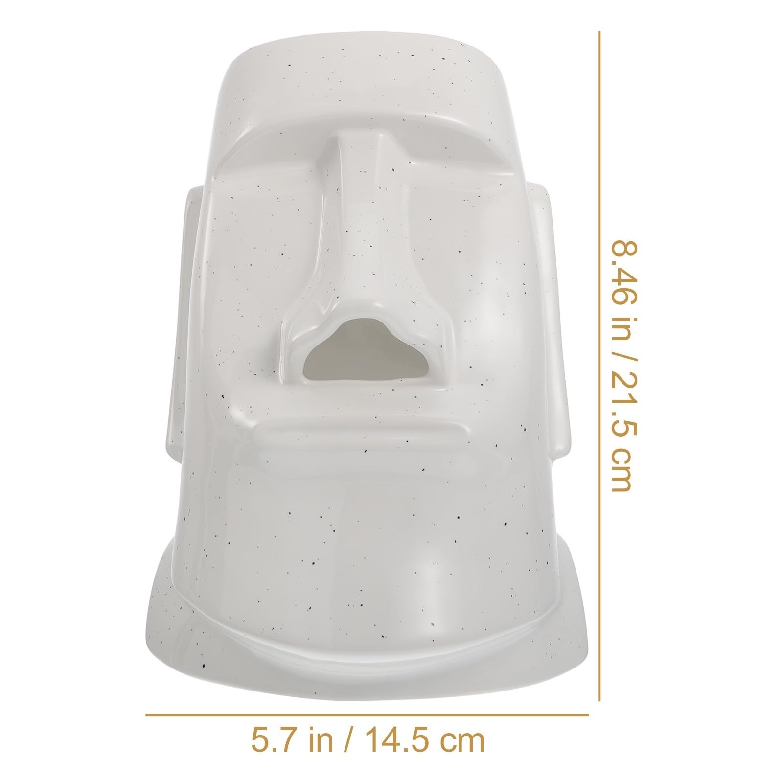 Scatola Fazzoletti Moai in Ceramica Bianca, Dispenser da Tavolo