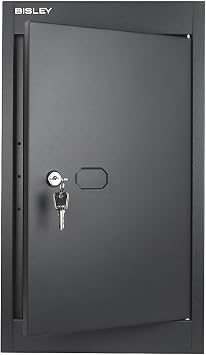 Bisley Personal Storage Locker Cube - Anthracite Grey | Powder-Coated Steel, Stackable Design, Ventilation Holes, Label Holder on Door, Includes 2 Keys