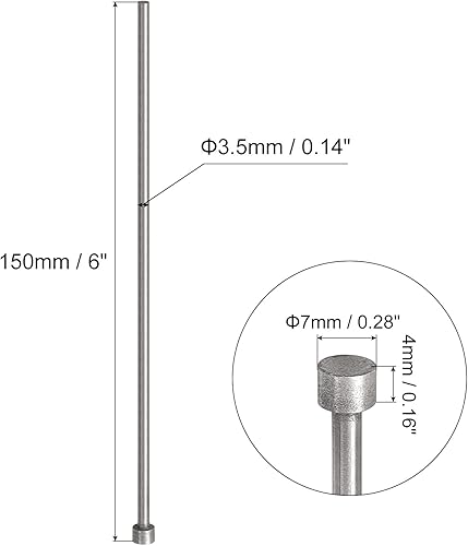 Miniatura 7 de uxcell Broches de expulsión rectos, 0.236in (1564 pulgadas) de diámetro. Perforador de punta redonda de acero de 2.559in (6 pulgadas) de largo para