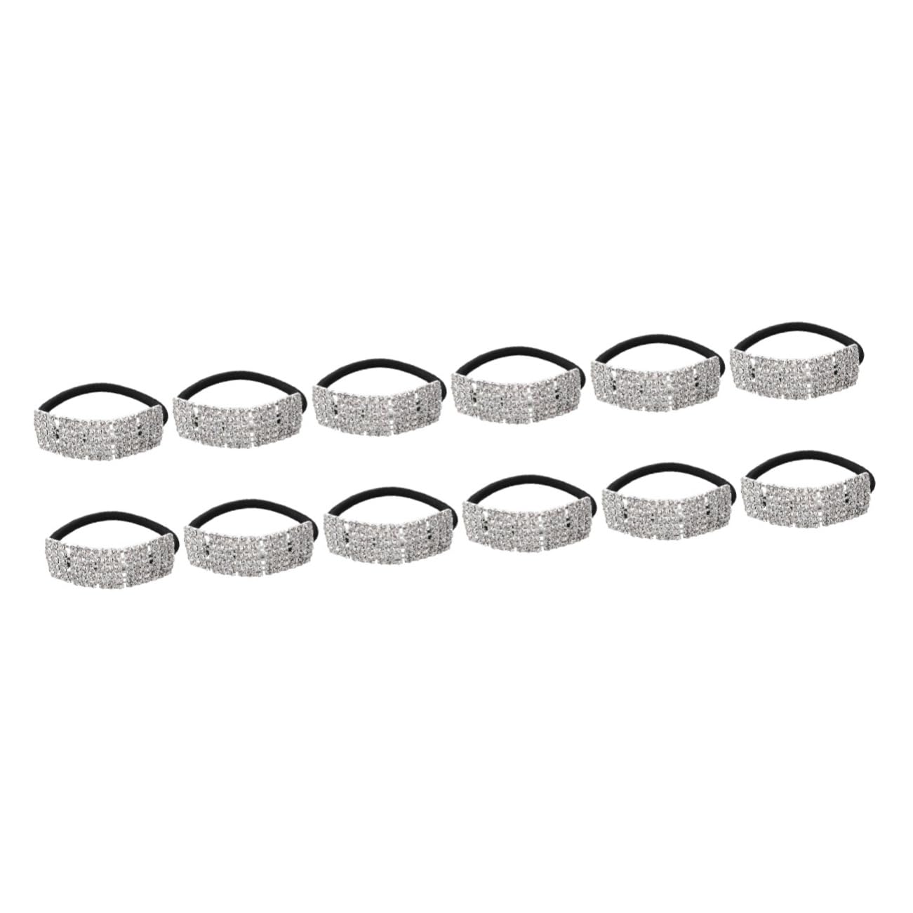 12stücke Elastische Haargummis Mit Strass Wasserfeste Haarbänder Für Mädchen Und Damen Als Ponytail Und Modisches Armband Für