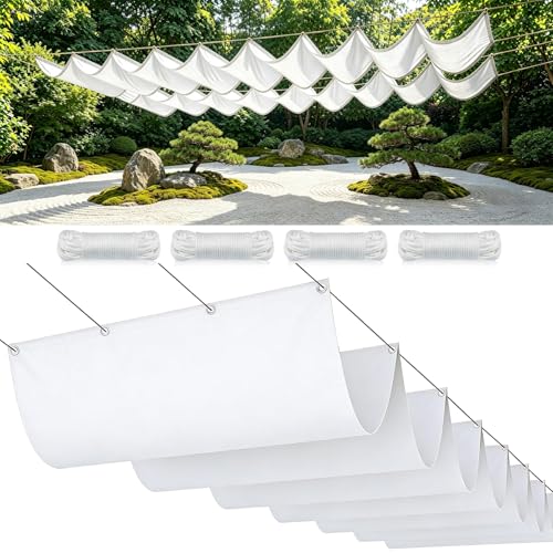 Voile ombrage rectangulaire 90x520 bâche blanche terrasse - 2