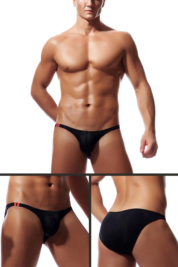 Men Ice Silk Bikini Low Rise Slim Fit Briefs Breathable Underwear