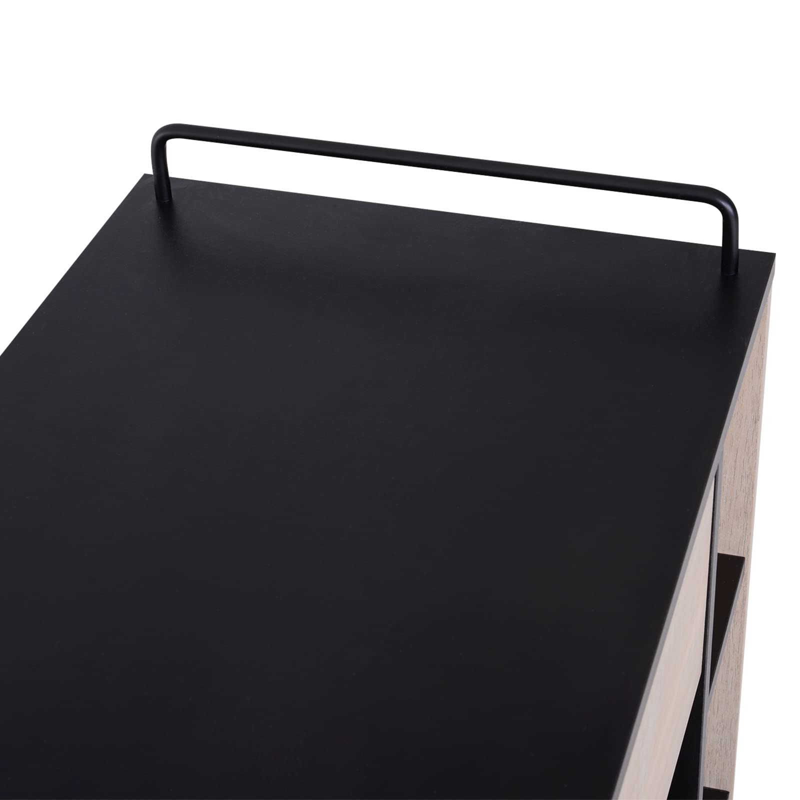 HOMCOM Carrello da Cucina Multiuso Moderno con Ruote 76,5x40x82cm Rovere | Cassetto, Anta in Legno