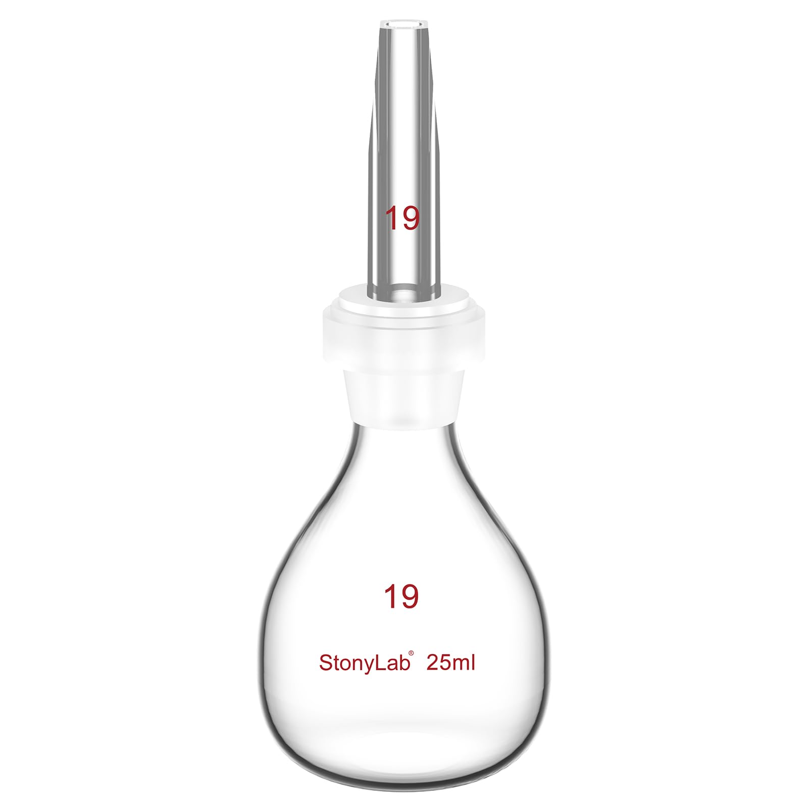 Stonylab Borosilicate Glass 25 Ml Specific Gravity Bottle, Flat Bottom With Perforated Stopper, Ideal For Measuring Liquid Density In Labs, Classrooms