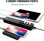 USB Hub, atolla Powered USB 3.0 Hub, 11-Port USB Splitter(7 USB 3.0 Data Ports+4 USB 3.0 Smart Charging Ports) with Individual On/Off Switches and 12V/4A Power Adapter for High Power USB Devices