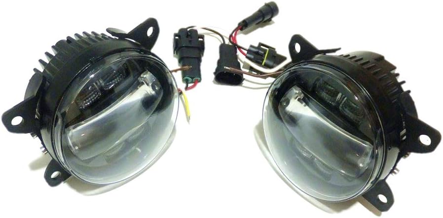 6000k 3000LM LED Fog Lamp Compatible for Nissan Patrol Y61 2005-2010, 20W White Lens Fog Lamp + 6W White Daytime Running Light DRL+ 4W Yellow Turn Signals