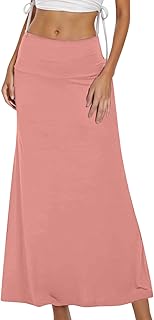 Falda acampanada casual con volantes y elástica para mujer, falda midi acampanada de cintura alta, pantalones de peto coloridos para mujer