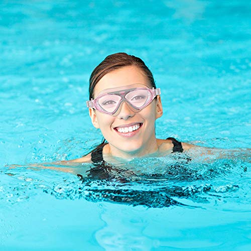 Outdoormaster Swim Mask - Wide View One-Piece Swimming Goggles Super Leakproof Design, 100% Uv Protection, Anti-Fog Coating & Free Protective Case Men, Women & Youth Pink #TOP6
