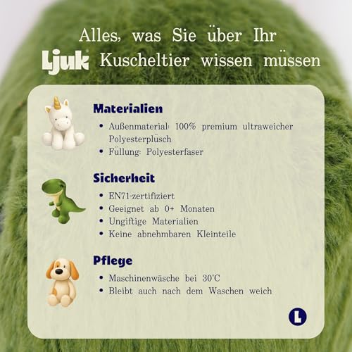 Ljuk® Napmaster™ Bruno – Teddy Kuscheltier, 30 cm, superweicher Plüschbär, klassisches Stofftier, Geschenk für Kinder, Jungen & Mädchen (Classic)