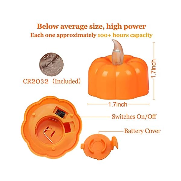 Turnmeon 12 pack fall pumpkin tea lights led pumpkin flame less candles battery operated fall decoration flickering candles for fall thanksgiving table decoration home halloween indoor party decor  urban country home decor