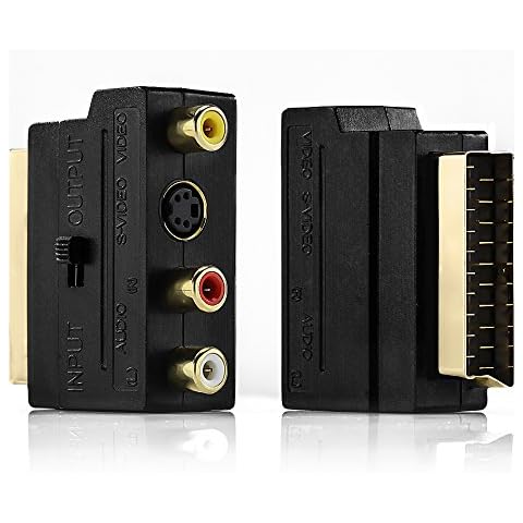 Adaptador de Euroconector a 3X RCA Conmutador + S-Video Audio S-VHS AV Cover