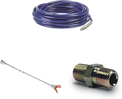 Graco 247340 Manguera sin aire de 1/4 pulgadas, 50 pies, pies y extensión de punta Magnum 243041 de 15 pulgadas, gris y conector de manguera 243025,