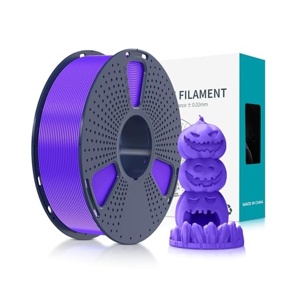 SUNLU Filament PLA fluorescent pour imprimante 3D, filament PLA de 1,75 mm, couleur plus vive pour décoration d'Halloween, filament soigneusement enroulé, compatible avec la plupart des imprimantes 3D