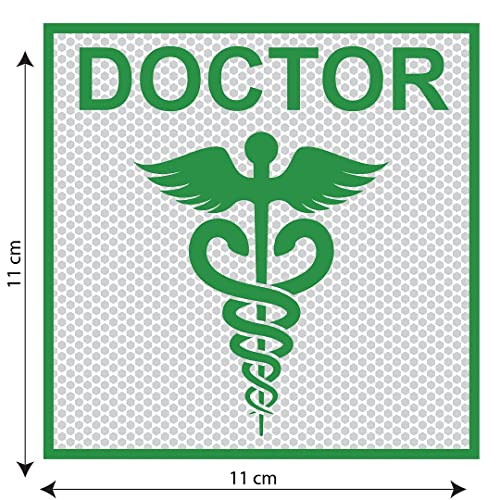 Image of CVANU Doctor Reflective Vinyl Exterior Decal for Vehicle 2pcs (11x11cm) Green cv4