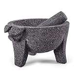 Genuine Handmade Mexican Mortar and Pestle, Piedra Natural Volcanica Stone, Heavy & Durable, Perfect