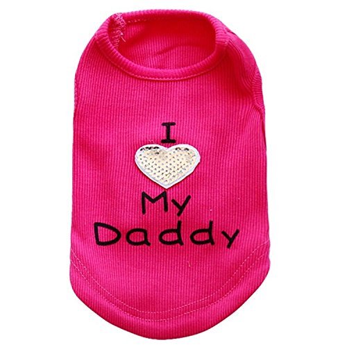 Small Dog Clothes XXS Puppy Dogs Shirt I Love My Mom Mommy Dad Daddy Dog T Shirts for Small Dogs - Image 4