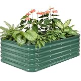 5×3×1.4FT Modular Raised Garden Bed Outdoor, Galvanized Raised Garden Bed Kit, Large Metal Planter Raised Beds, 4 In1 Raised Planter Box Outdoor,Raised Beds for Gardening for Vegetables Flowers Herbs