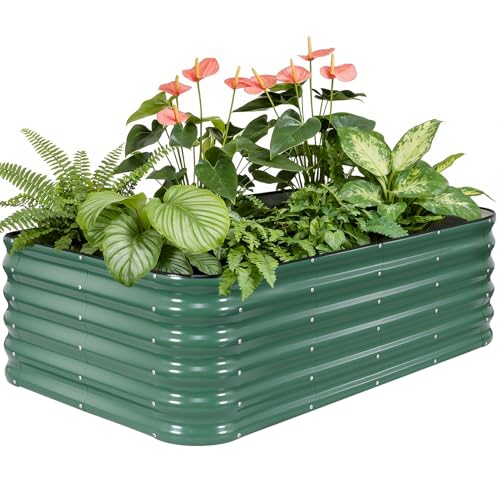 5×3×1.4FT Modular Raised Garden Bed Outdoor, Galvanized Raised Garden Bed