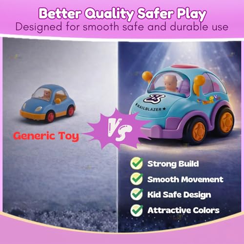 Image of Toy Imagine Kids Friction Car Set Pack of 6 - Push and Go Cars with Moving Bonnet & Driver | Perfect Birthday Return Gifts, Party Favors & Gift Set for Boys & Girls
