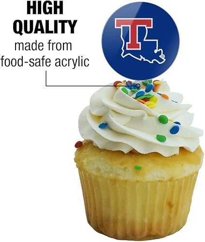 Miniatura 3 de GRAPHICS & MORE Louisiana Tech University Bulldogs Logo Cupcake Picks Toppers Decoración Set de 6