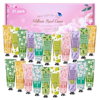 Hand Cream Set, 21 Pack Hand Creams Women's Gift Set, Fragrant Hand Foot Day Night Cream Moisturizer, Mini Hand Cream Pack, Small Gift Set Body Cream for Women and Men, Christmas & Birthday Gift