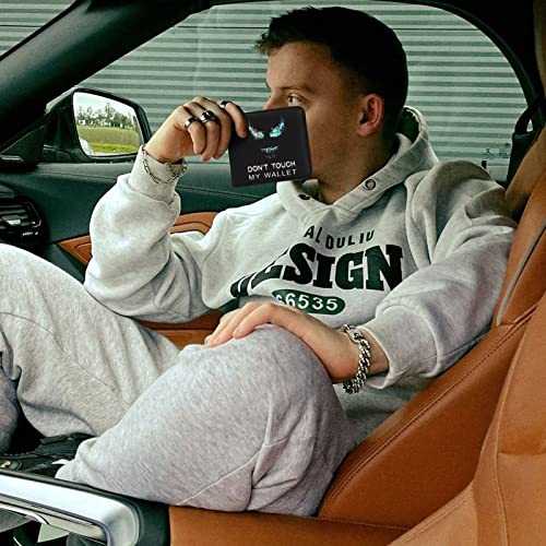 Bistup 001 Cool Wallet- Funny Leather Credit Id Card Cash Holder Man Black Rfid Blocking Zipper Wallets With Coin Pocket Id Window Aesthetic Men Teen Boy Male Youth Guys thumb #5