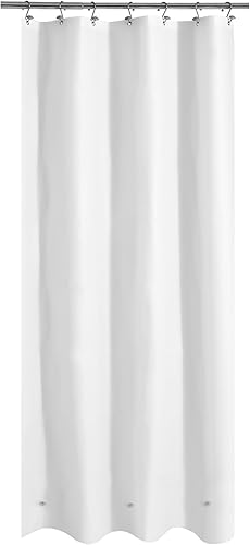 Miniatura 21 de Mrs Awesome Forro de cortina de ducha negro con 3 imanes, 72x72 pulgadas, plástico premium flexible y resistente para forro de cortina de ducha