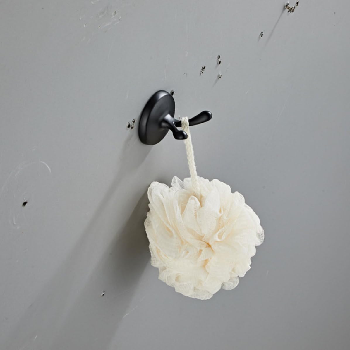 Anillo para Toallas de Baño de Acero Inoxidable, Negro, Redondo