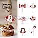 18pcs Red Glitter Heart Older Celebrate Dessert Cupcake Topper for 1st of July Canada Day Theme Decor Supplies Baby Shower Anniversary Boy Girl Happy Birthday Party Decorations