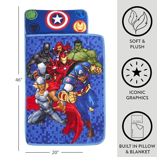 Image of Super Soft Plush Toddler Quilted Nap Mat with Built in Blanket and Pillow
