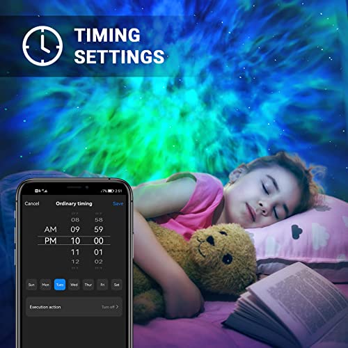 Star Projector Galaxy Light [Smart App Control] For Kids Adults Bedroom,Room Decor,Game Room,Party, With Music Sync, 24H Timer, Rototable Nebula Stars, Brightness Adjustable, Diy Modes #TOP3